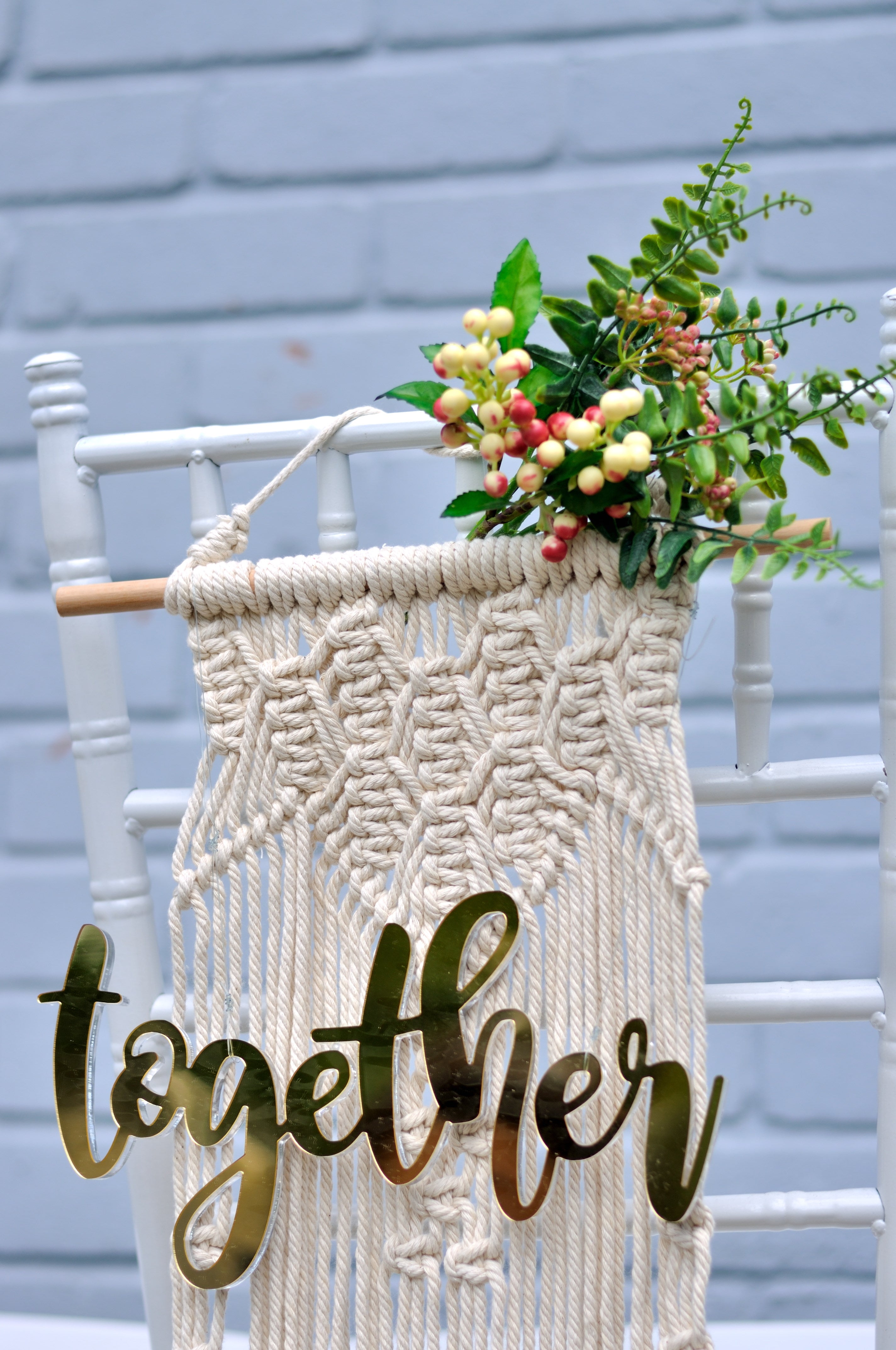 Macrame chair sign - Better Together