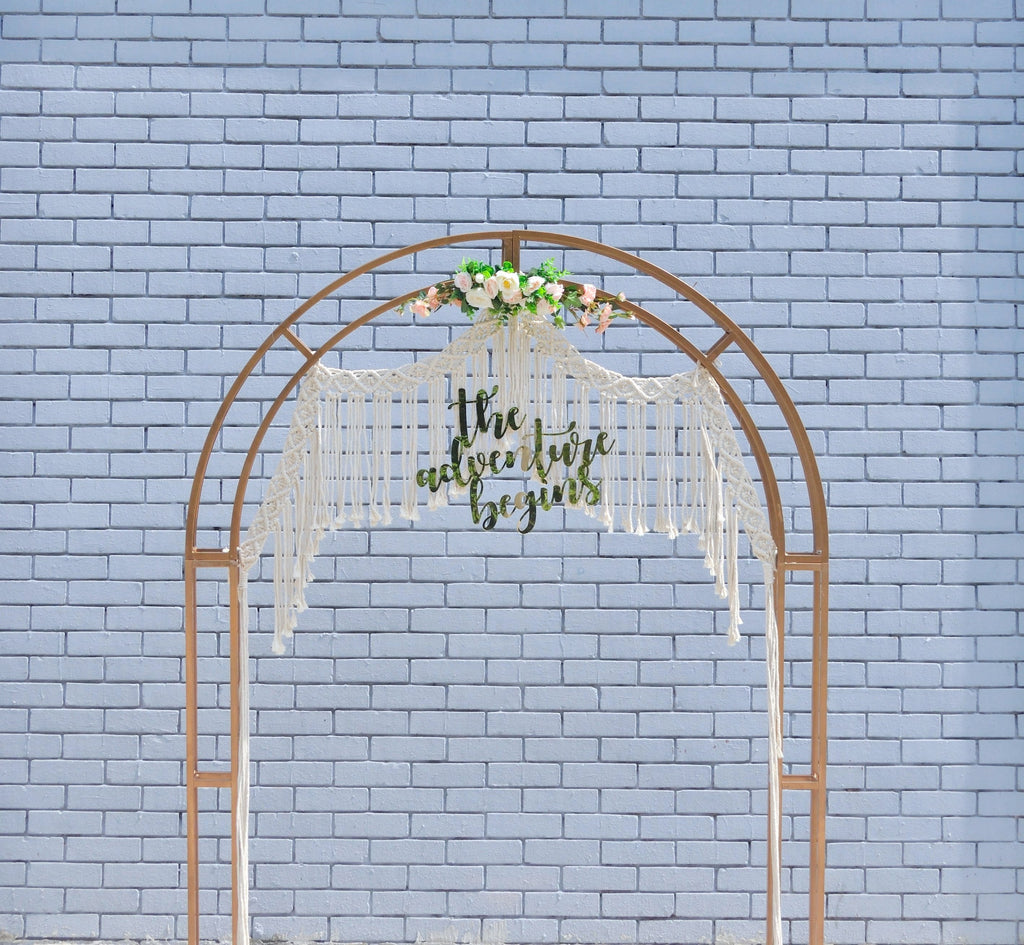 Macrame wedding arch