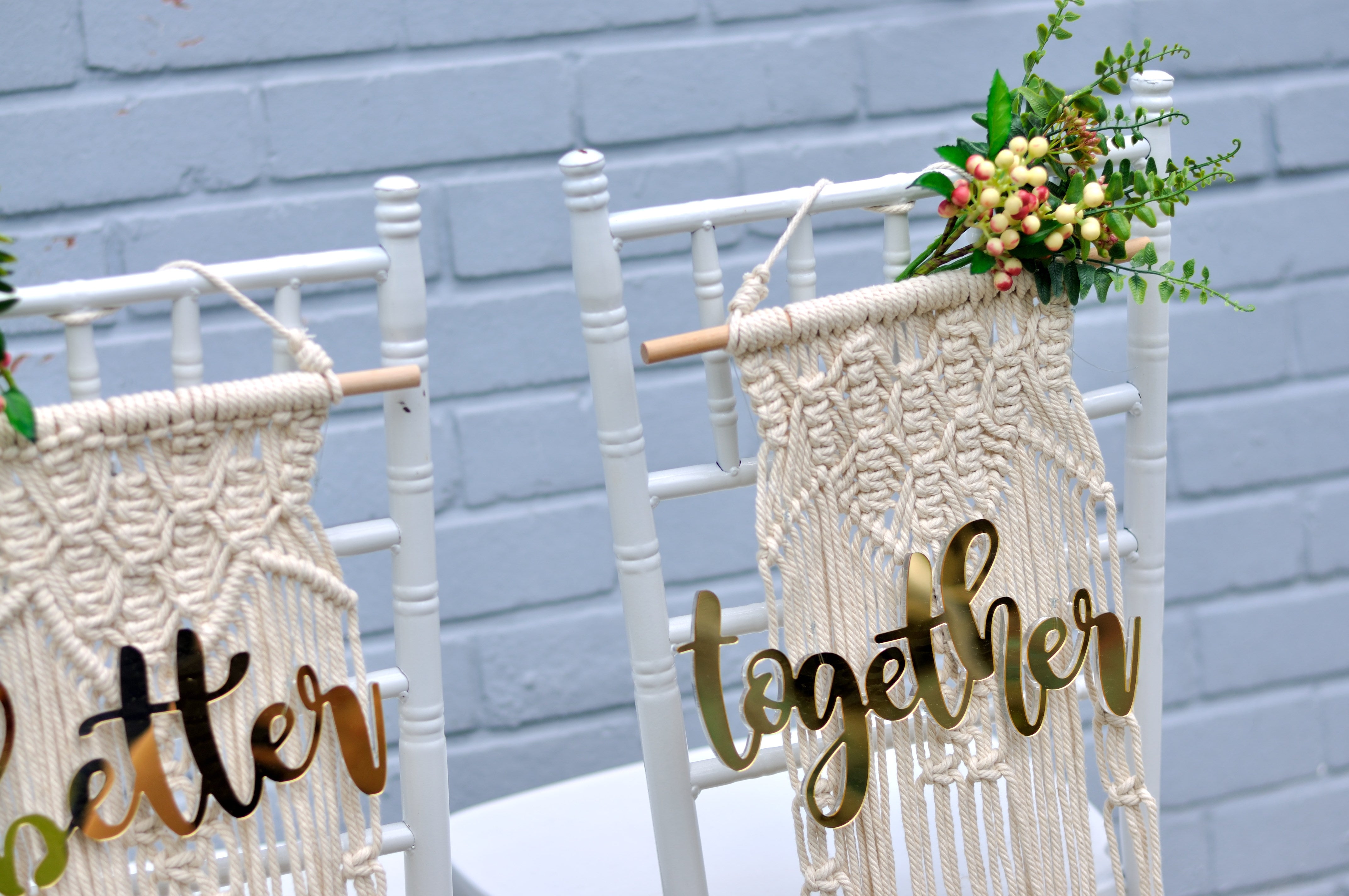 Macrame chair sign - Better Together